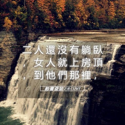 Picture 05 - 約 書 亞 記 2:8 CUVT - 二 人 還 沒 有 躺 臥 ， 女 人 就 上 - Bible Verse Picture