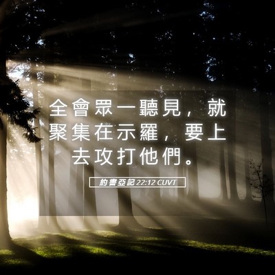 Picture 05 - 約 書 亞 記 22:12 CUVT - 全 會 眾 一 聽 見 ， 就 聚 集 在 示 - Bible Verse Picture