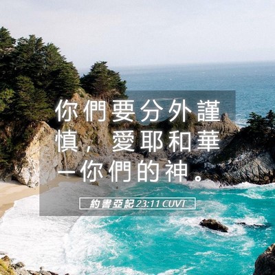 Picture 05 - 約 書 亞 記 23:11 CUVT - 你 們 要 分 外 謹 慎 ， 愛 耶 和 華 - Bible Verse Picture