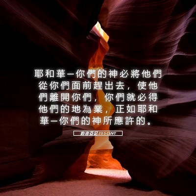Picture 05 - 約 書 亞 記 23:5 CUVT - 耶 和 華 ─ 你 們 的 神 必 將 他 們 - Bible Verse Picture