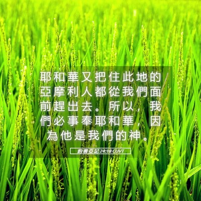 Picture 05 - 約 書 亞 記 24:18 CUVT - 耶 和 華 又 把 住 此 地 的 亞 摩 利 - Bible Verse Picture
