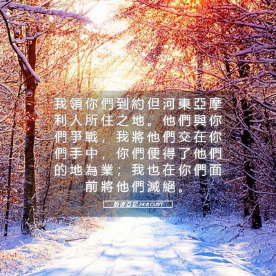 Picture 05 - 約 書 亞 記 24:8 CUVT - 我 領 你 們 到 約 但 河 東 亞 摩 利 - Bible Verse Picture