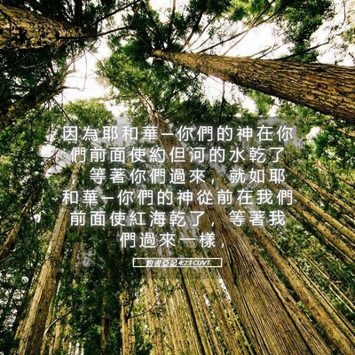 Picture 05 - 約 書 亞 記 4:23 CUVT - 因 為 耶 和 華 ─ 你 們 的 神 在 你 - Bible Verse Picture