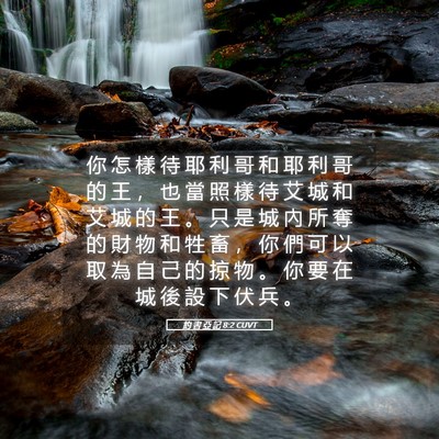Picture 05 - 約 書 亞 記 8:2 CUVT - 你 怎 樣 待 耶 利 哥 和 耶 利 哥 的 - Bible Verse Picture