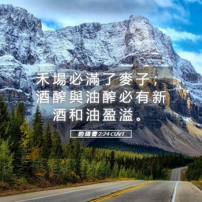 Picture 05 - 約 珥 書 2:24 CUVT - 禾 場 必 滿 了 麥 子 ； 酒 醡 與 油 - Bible Verse Picture