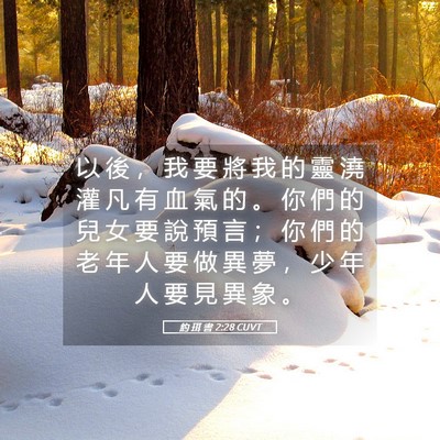 Picture 05 - 約 珥 書 2:28 CUVT - 以 後 ， 我 要 將 我 的 靈 澆 灌 凡 - Bible Verse Picture