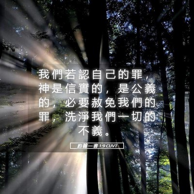 Picture 05 - 約 翰 一 書 1:9 CUVT - 我 們 若 認 自 己 的 罪 ， 神 是 信 - Bible Verse Picture