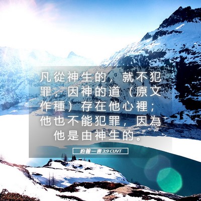 Picture 05 - 約 翰 一 書 3:9 CUVT - 凡 從 神 生 的 ， 就 不 犯 罪 ， 因 - Bible Verse Picture