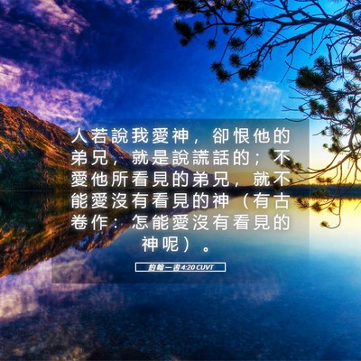 Picture 05 - 約 翰 一 書 4:20 CUVT - 人 若 說 我 愛 神 ， 卻 恨 他 的 弟 - Bible Verse Picture