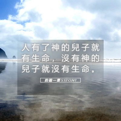 Picture 05 - 約 翰 一 書 5:12 CUVT - 人 有 了 神 的 兒 子 就 有 生 命 ， - Bible Verse Picture
