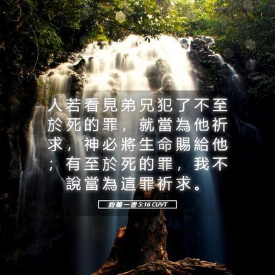 Picture 05 - 約 翰 一 書 5:16 CUVT - 人 若 看 見 弟 兄 犯 了 不 至 於 死 - Bible Verse Picture