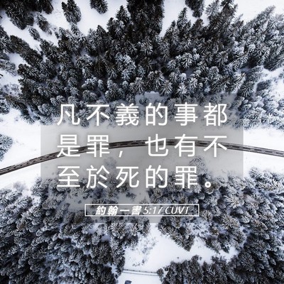 Picture 05 - 約 翰 一 書 5:17 CUVT - 凡 不 義 的 事 都 是 罪 ， 也 有 不 - Bible Verse Picture