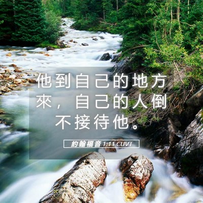 Picture 05 - 約 翰 福 音 1:11 CUVT - 他 到 自 己 的 地 方 來 ， 自 己 的 - Bible Verse Picture