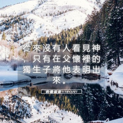 Picture 05 - 約 翰 福 音 1:18 CUVT - 從 來 沒 有 人 看 見 神 ， 只 有 在 - Bible Verse Picture
