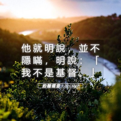 Picture 05 - 約 翰 福 音 1:20 CUVT - 他 就 明 說 ， 並 不 隱 瞞 ， 明 說 - Bible Verse Picture