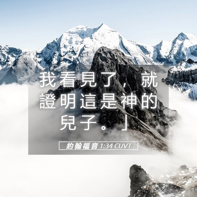 Picture 05 - 約 翰 福 音 1:34 CUVT - 我 看 見 了 ， 就 證 明 這 是 神 的 - Bible Verse Picture