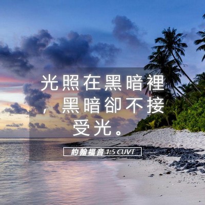 Picture 05 - 約 翰 福 音 1:5 CUVT - 光 照 在 黑 暗 裡 ， 黑 暗 卻 不 接 - Bible Verse Picture