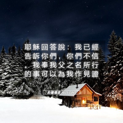 Picture 05 - 約 翰 福 音 10:25 CUVT - 耶 穌 回 答 說 ： 我 已 經 告 訴 你 - Bible Verse Picture