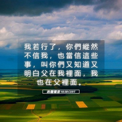 Picture 05 - 約 翰 福 音 10:38 CUVT - 我 若 行 了 ， 你 們 縱 然 不 信 我 - Bible Verse Picture