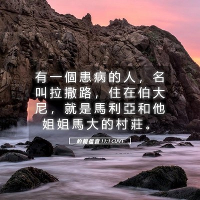 Picture 05 - 約 翰 福 音 11:1 CUVT - 有 一 個 患 病 的 人 ， 名 叫 拉 撒 - Bible Verse Picture