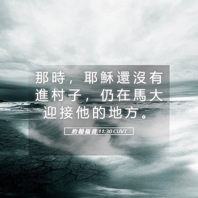 Picture 05 - 約 翰 福 音 11:30 CUVT - 那 時 ， 耶 穌 還 沒 有 進 村 子 ， - Bible Verse Picture