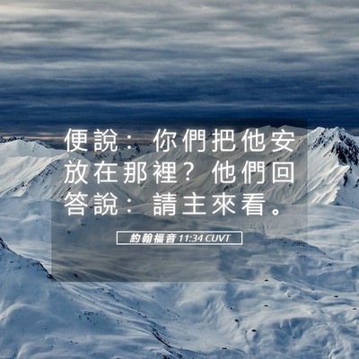 Picture 05 - 約 翰 福 音 11:34 CUVT - 便 說 ： 你 們 把 他 安 放 在 那 裡 - Bible Verse Picture