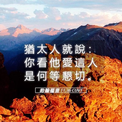 Picture 05 - 約 翰 福 音 11:36 CUVT - 猶 太 人 就 說 ： 你 看 他 愛 這 人 - Bible Verse Picture