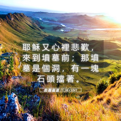 Picture 05 - 約 翰 福 音 11:38 CUVT - 耶 穌 又 心 裡 悲 歎 ， 來 到 墳 墓 - Bible Verse Picture