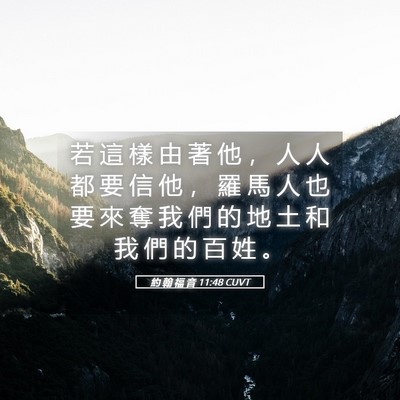 Picture 05 - 約 翰 福 音 11:48 CUVT - 若 這 樣 由 著 他 ， 人 人 都 要 信 - Bible Verse Picture
