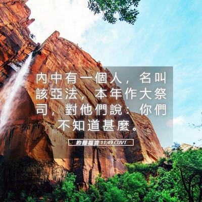Picture 05 - 約 翰 福 音 11:49 CUVT - 內 中 有 一 個 人 ， 名 叫 該 亞 法 - Bible Verse Picture