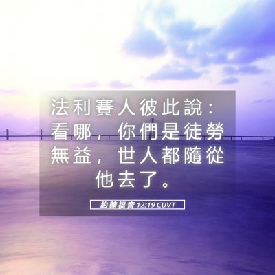 Picture 05 - 約 翰 福 音 12:19 CUVT - 法 利 賽 人 彼 此 說 ： 看 哪 ， 你 - Bible Verse Picture