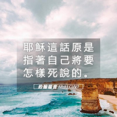 Picture 05 - 約 翰 福 音 12:33 CUVT - 耶 穌 這 話 原 是 指 著 自 己 將 要 - Bible Verse Picture