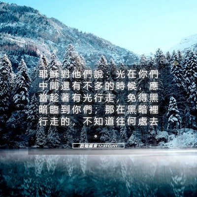 Picture 05 - 約 翰 福 音 12:35 CUVT - 耶 穌 對 他 們 說 ： 光 在 你 們 中 - Bible Verse Picture