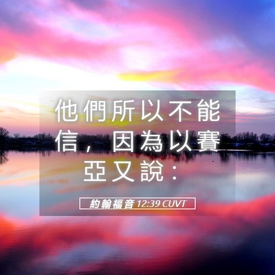 Picture 05 - 約 翰 福 音 12:39 CUVT - 他 們 所 以 不 能 信 ， 因 為 以 賽 - Bible Verse Picture