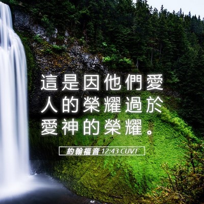 Picture 05 - 約 翰 福 音 12:43 CUVT - 這 是 因 他 們 愛 人 的 榮 耀 過 於 - Bible Verse Picture