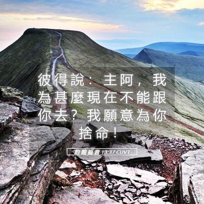 Picture 05 - 約 翰 福 音 13:37 CUVT - 彼 得 說 ： 主 阿 ， 我 為 甚 麼 現 - Bible Verse Picture