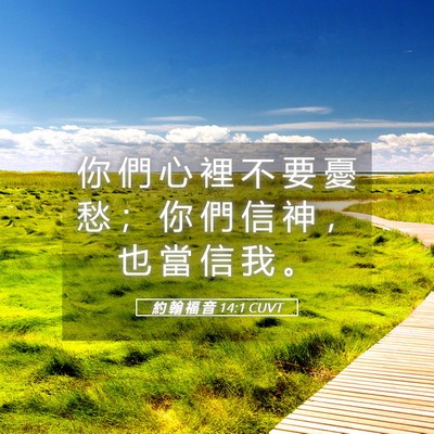 Picture 05 - 約 翰 福 音 14:1 CUVT - 你 們 心 裡 不 要 憂 愁 ； 你 們 信 - Bible Verse Picture