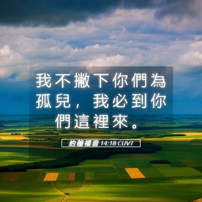 Picture 05 - 約 翰 福 音 14:18 CUVT - 我 不 撇 下 你 們 為 孤 兒 ， 我 必 - Bible Verse Picture