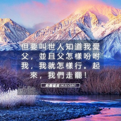 Picture 05 - 約 翰 福 音 14:31 CUVT - 但 要 叫 世 人 知 道 我 愛 父 ， 並 - Bible Verse Picture