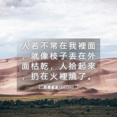 Picture 05 - 約 翰 福 音 15:6 CUVT - 人 若 不 常 在 我 裡 面 ， 就 像 枝 - Bible Verse Picture