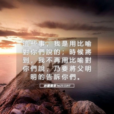 Picture 05 - 約 翰 福 音 16:25 CUVT - 這 些 事 ， 我 是 用 比 喻 對 你 們 - Bible Verse Picture