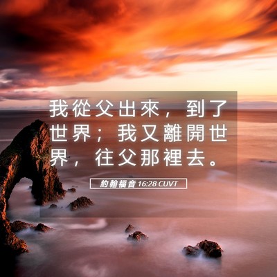 Picture 05 - 約 翰 福 音 16:28 CUVT - 我 從 父 出 來 ， 到 了 世 界 ； 我 - Bible Verse Picture