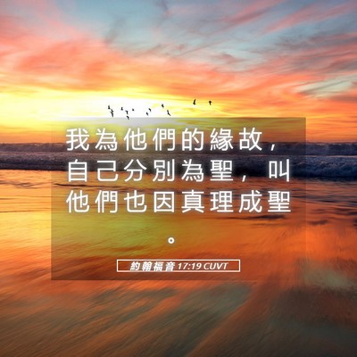 Picture 05 - 約 翰 福 音 17:19 CUVT - 我 為 他 們 的 緣 故 ， 自 己 分 別 - Bible Verse Picture