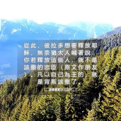 Picture 05 - 約 翰 福 音 19:12 CUVT - 從 此 ， 彼 拉 多 想 要 釋 放 耶 穌 - Bible Verse Picture