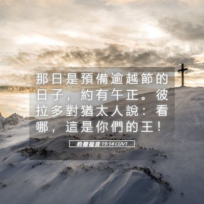 Picture 05 - 約 翰 福 音 19:14 CUVT - 那 日 是 預 備 逾 越 節 的 日 子 ， - Bible Verse Picture