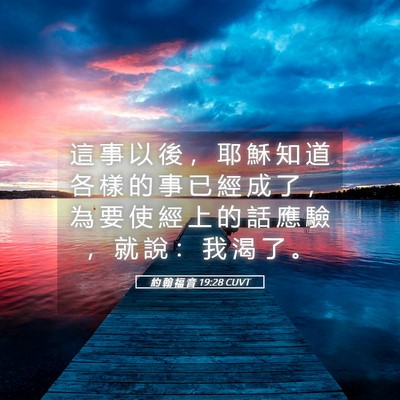 Picture 05 - 約 翰 福 音 19:28 CUVT - 這 事 以 後 ， 耶 穌 知 道 各 樣 的 - Bible Verse Picture