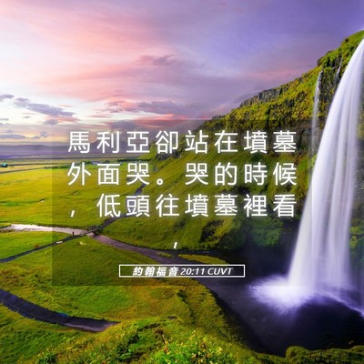 Picture 05 - 約 翰 福 音 20:11 CUVT - 馬 利 亞 卻 站 在 墳 墓 外 面 哭 。 - Bible Verse Picture