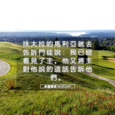 Picture 05 - 約 翰 福 音 20:18 CUVT - 抹 大 拉 的 馬 利 亞 就 去 告 訴 門 - Bible Verse Picture