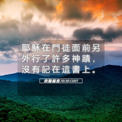 Picture 05 - 約 翰 福 音 20:30 CUVT - 耶 穌 在 門 徒 面 前 另 外 行 了 許 - Bible Verse Picture