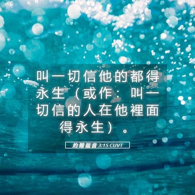 Picture 05 - 約 翰 福 音 3:15 CUVT - 叫 一 切 信 他 的 都 得 永 生 （ 或 - Bible Verse Picture